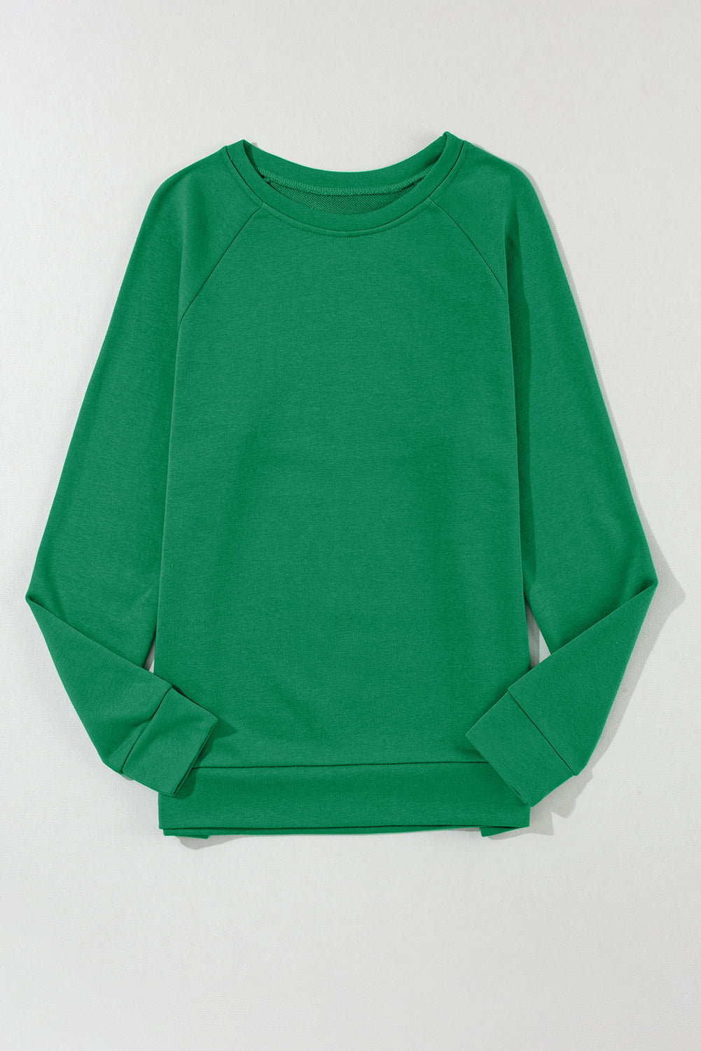 Solid Round Neck Raglan Sleeve Sweatshirt