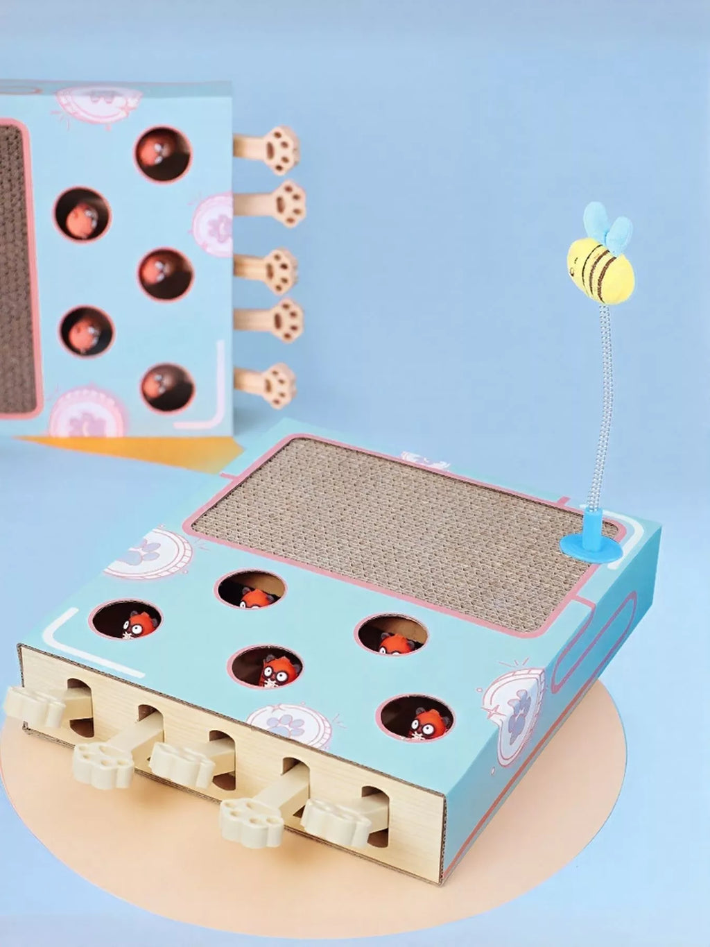 Interactive Whack-A-Mole Cat Toy Box