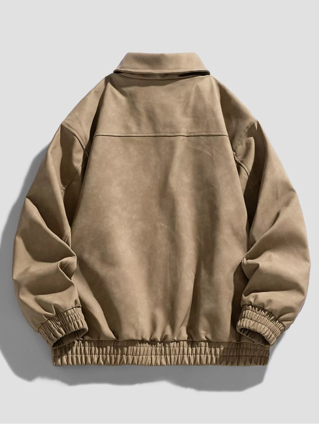 Men's Plus Size Zip-Up Collared Neck Jacket