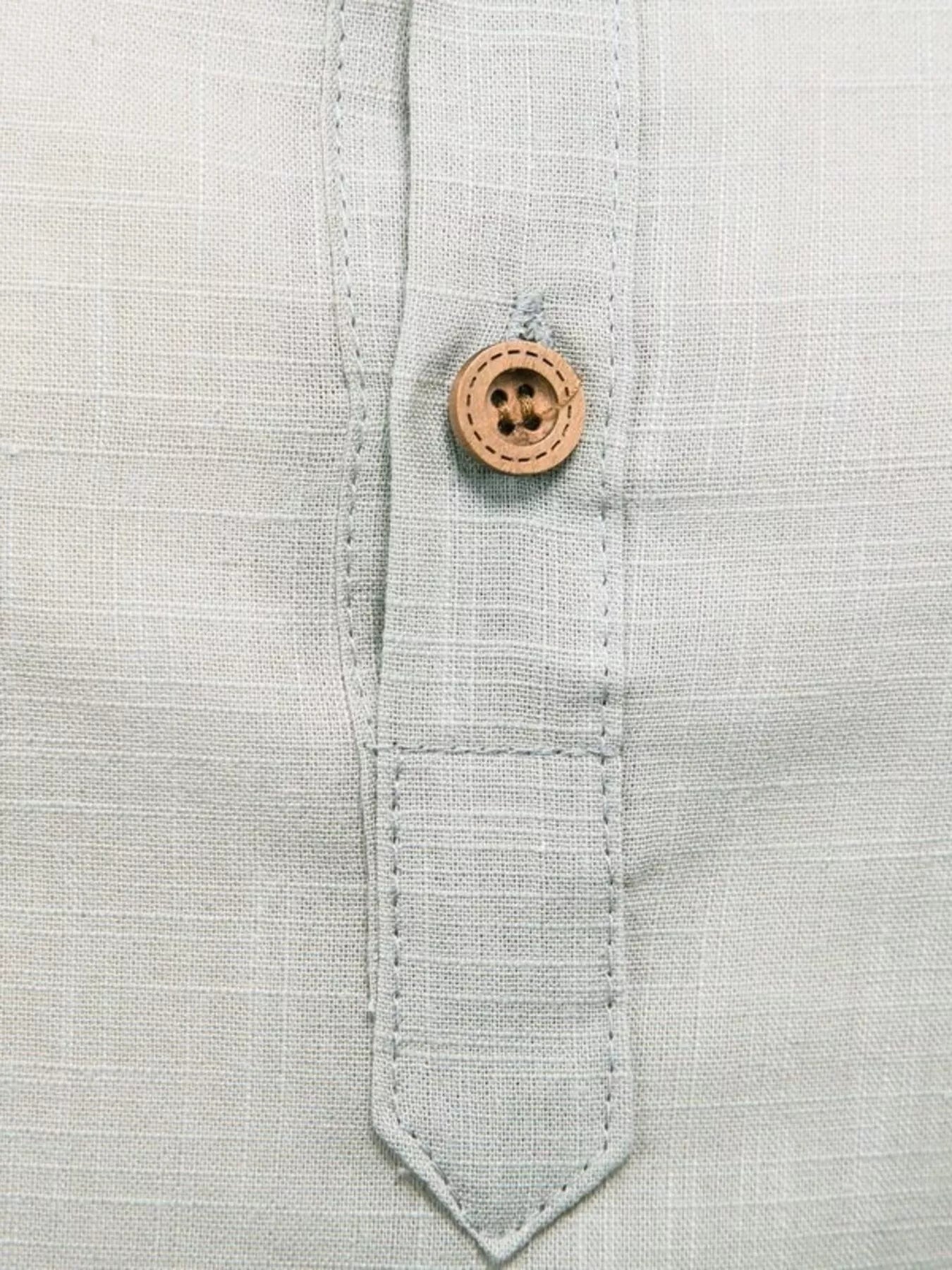 Men's Plus Size Casual Mandarin Collar Button-Up Shirt
