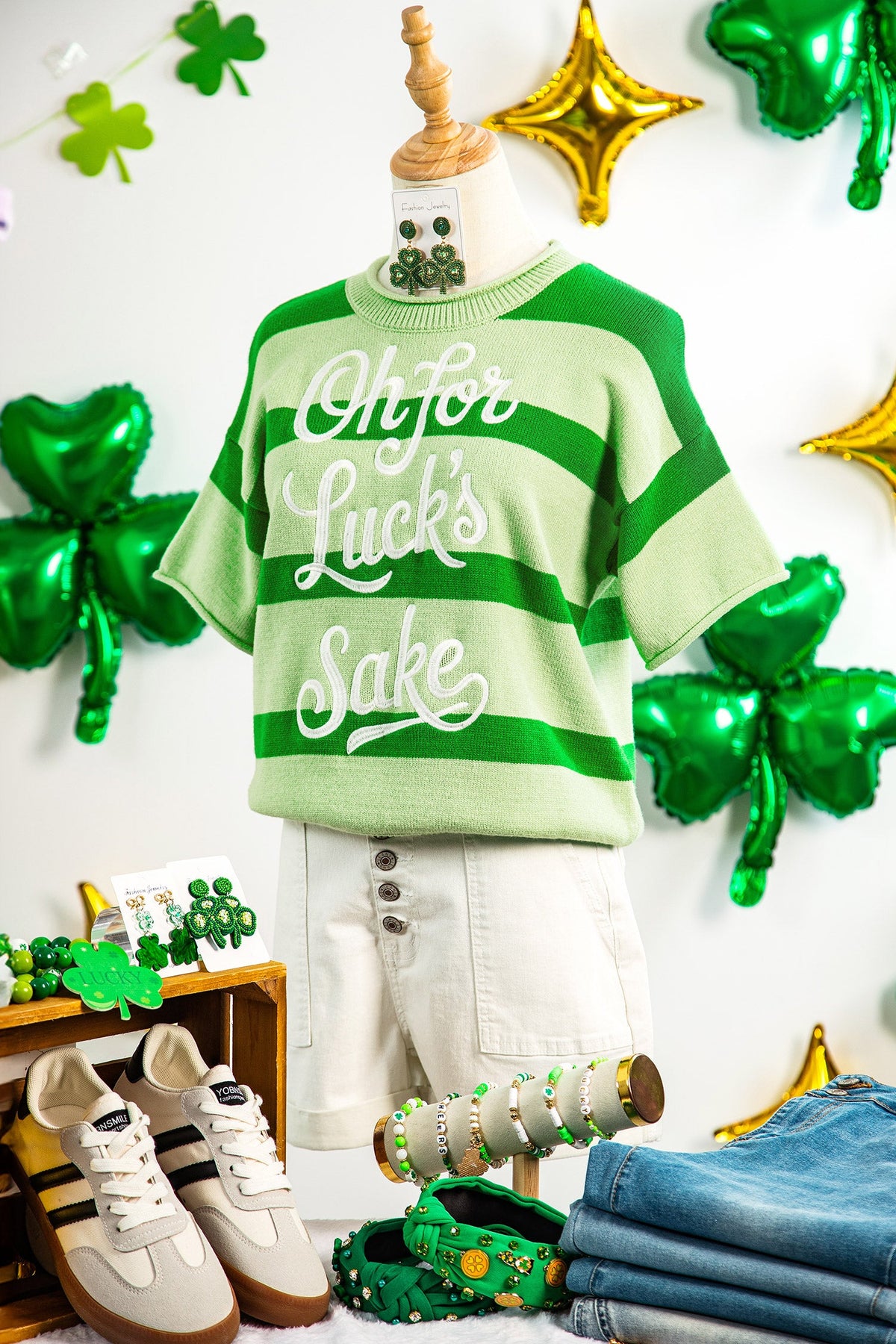 Stripe Oh for Luck’s Sake St Patrick Sweater