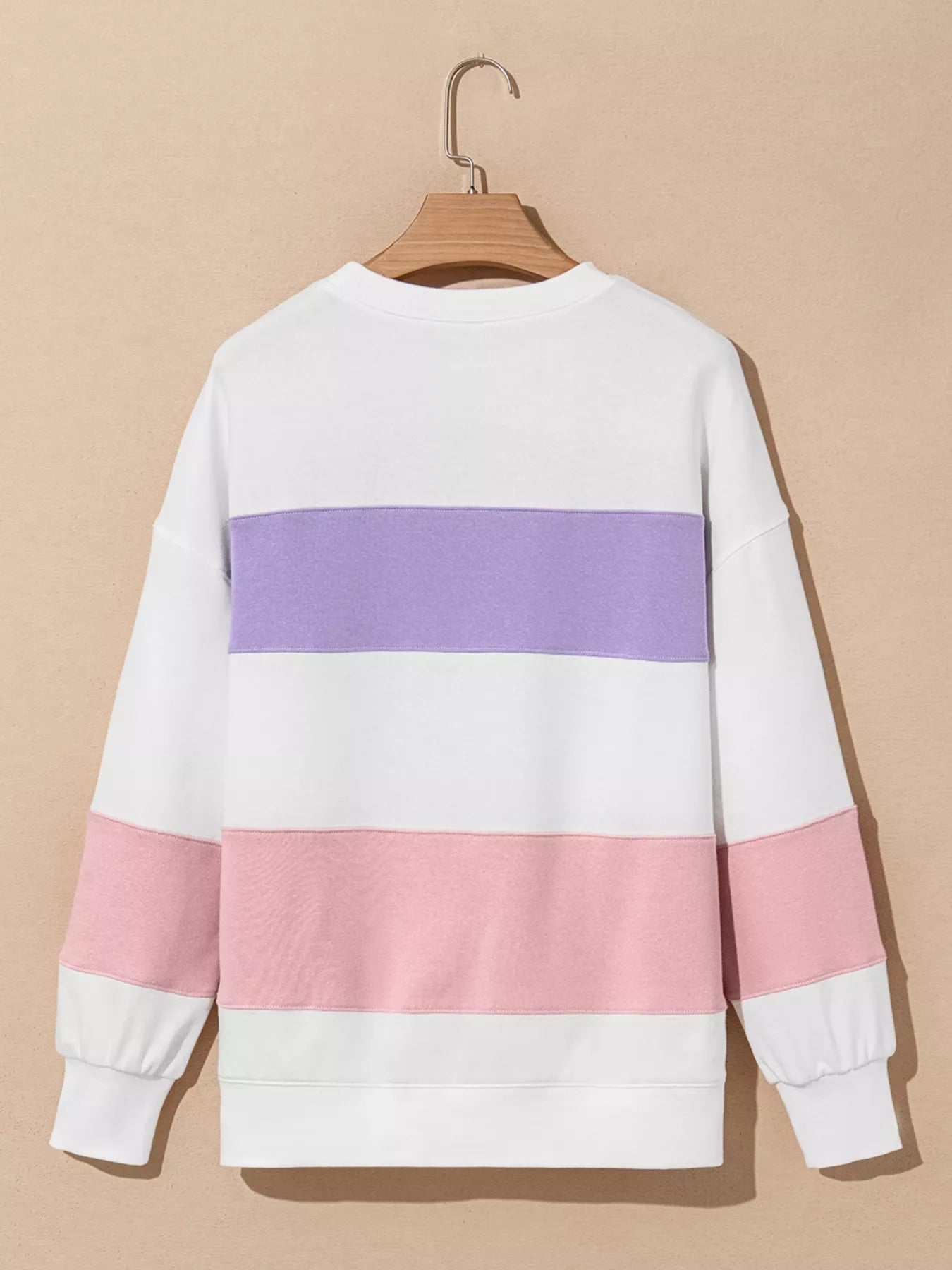 Colorblock Patchwork Drop Shoulder Crewneck Sweatshirt