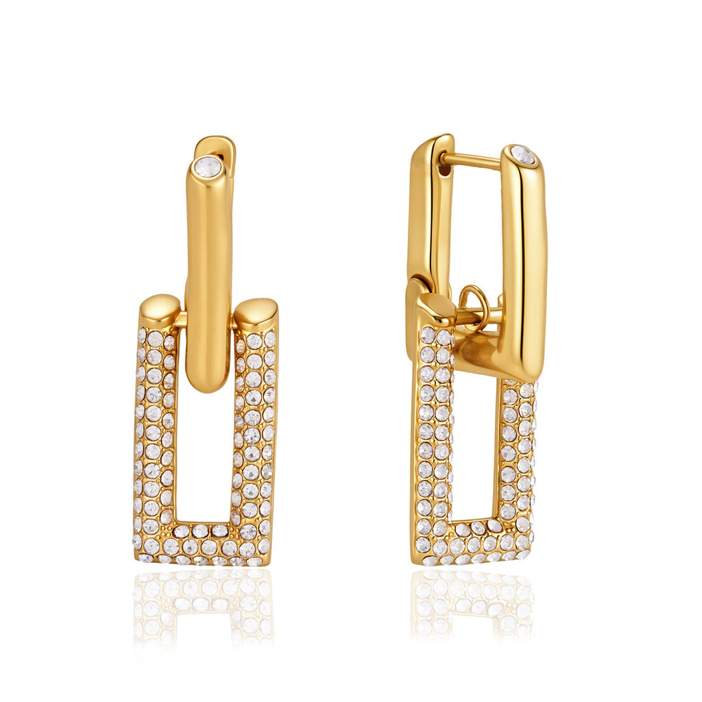 Geometric Zircon Drop Earrings Collection