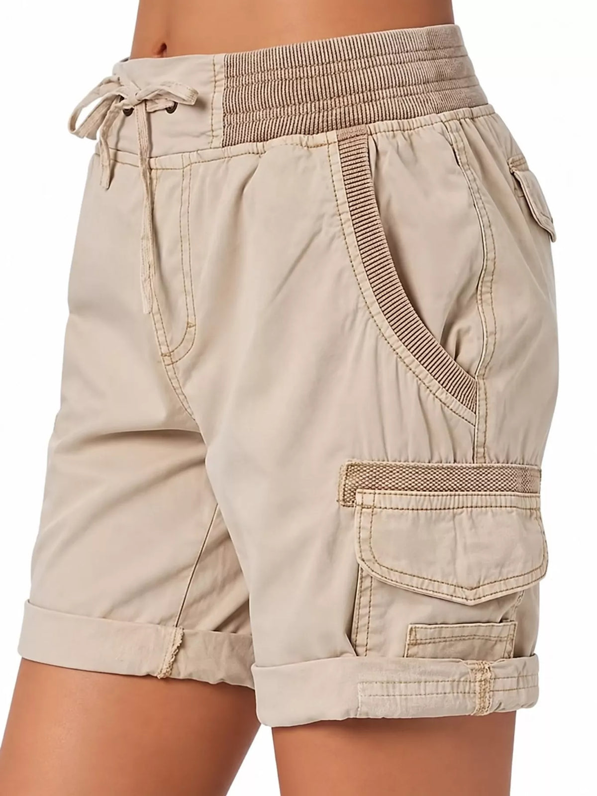 Full Size Drawstring Cargo Shorts Plus Size