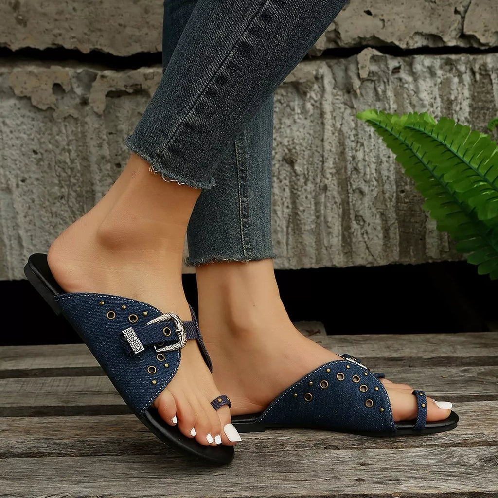 Toe Loop Flats Sandals