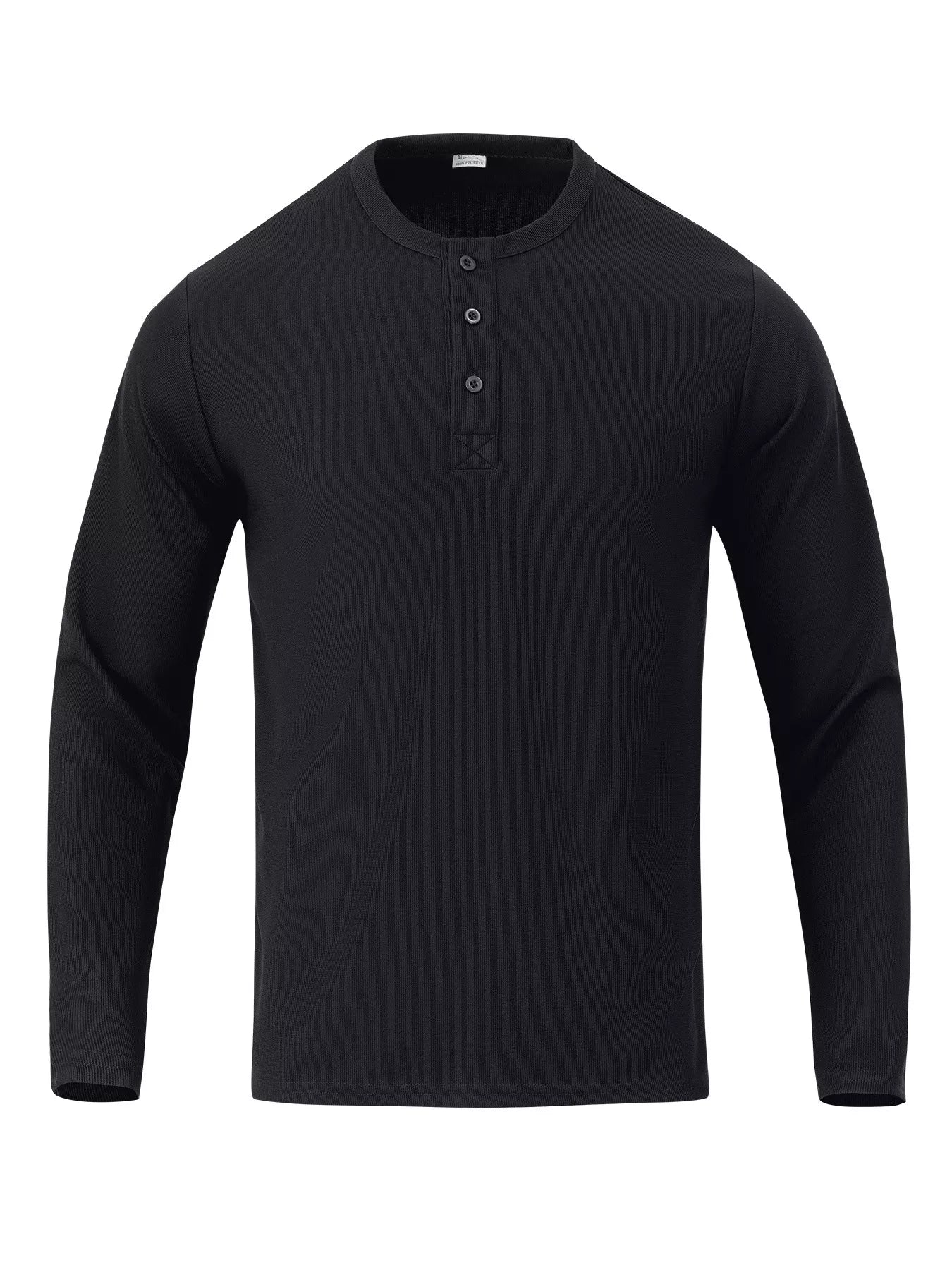 Men's Full Size Casual Long Sleeve Henley T-Shirt Plus Size