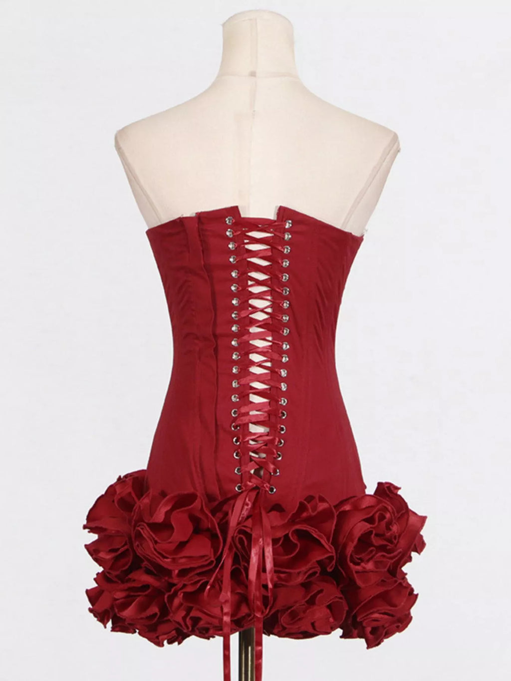Ruffled Hem Tube Mini Dress