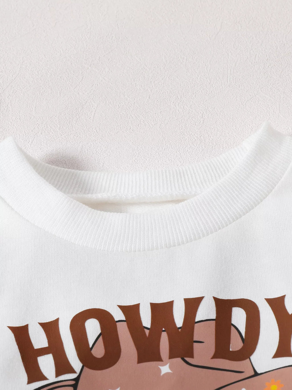 Children's Howdy Pumpkin Graphic Long Sleeve Sweatshirt and Ribbed Bell Pants Set
