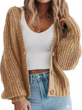 Full Size Chunky Knit Button-Down Cardigan Plus Size