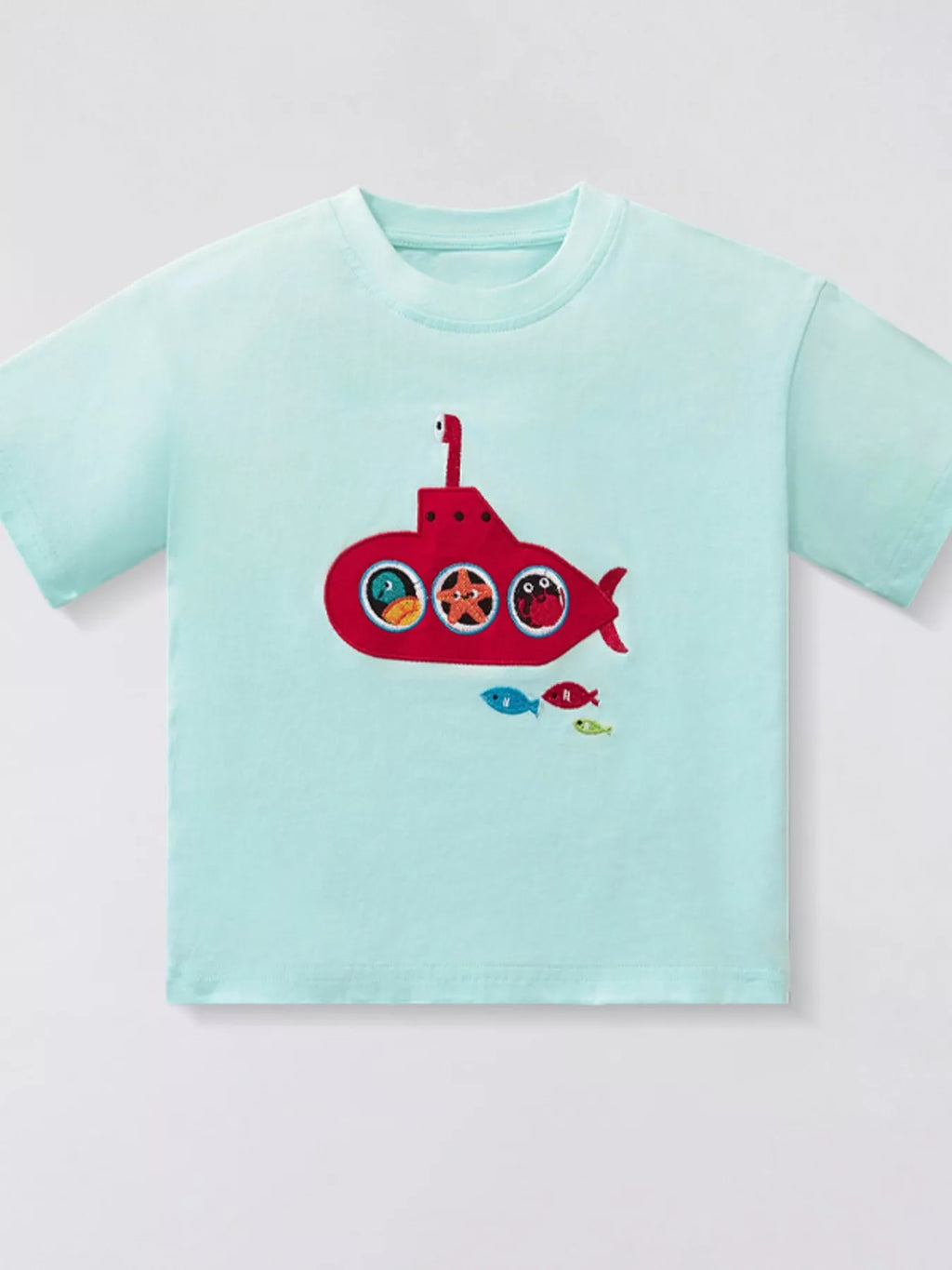 Children's Embroidered Round Neck T-Shirt
