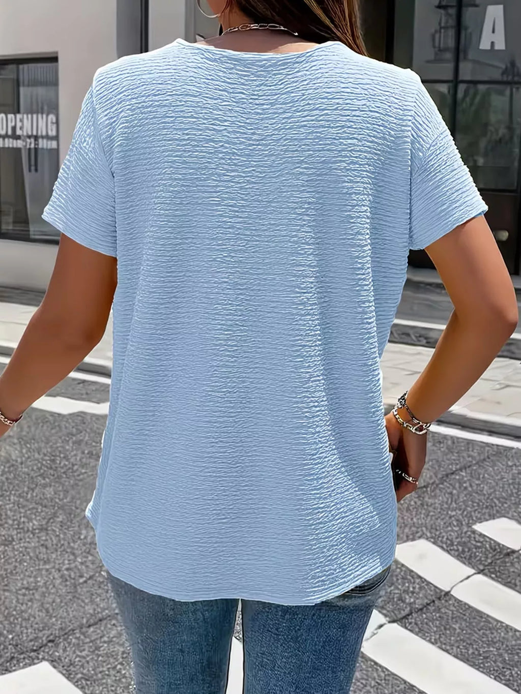 Textured Short Sleeve Top