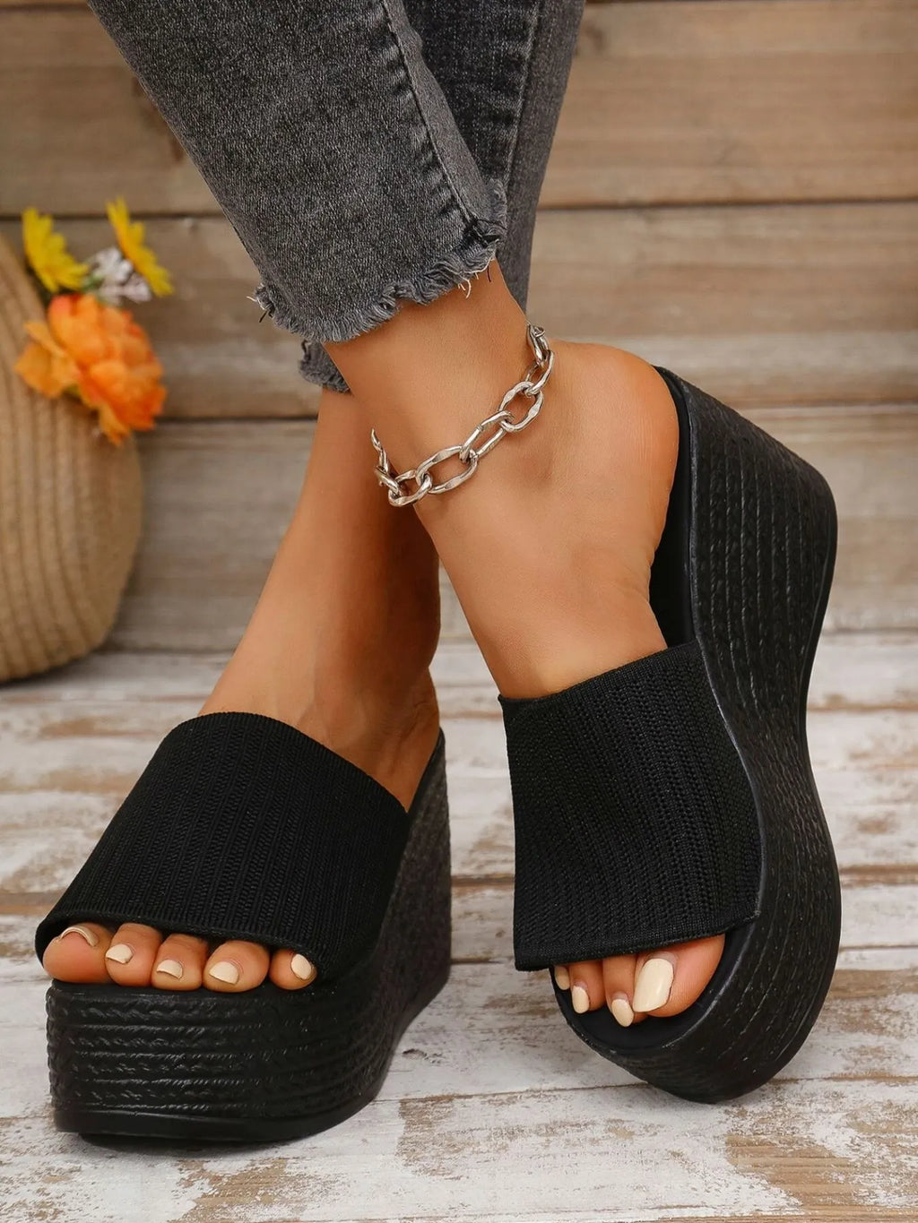 Open Toe Platform Wedge Sandals