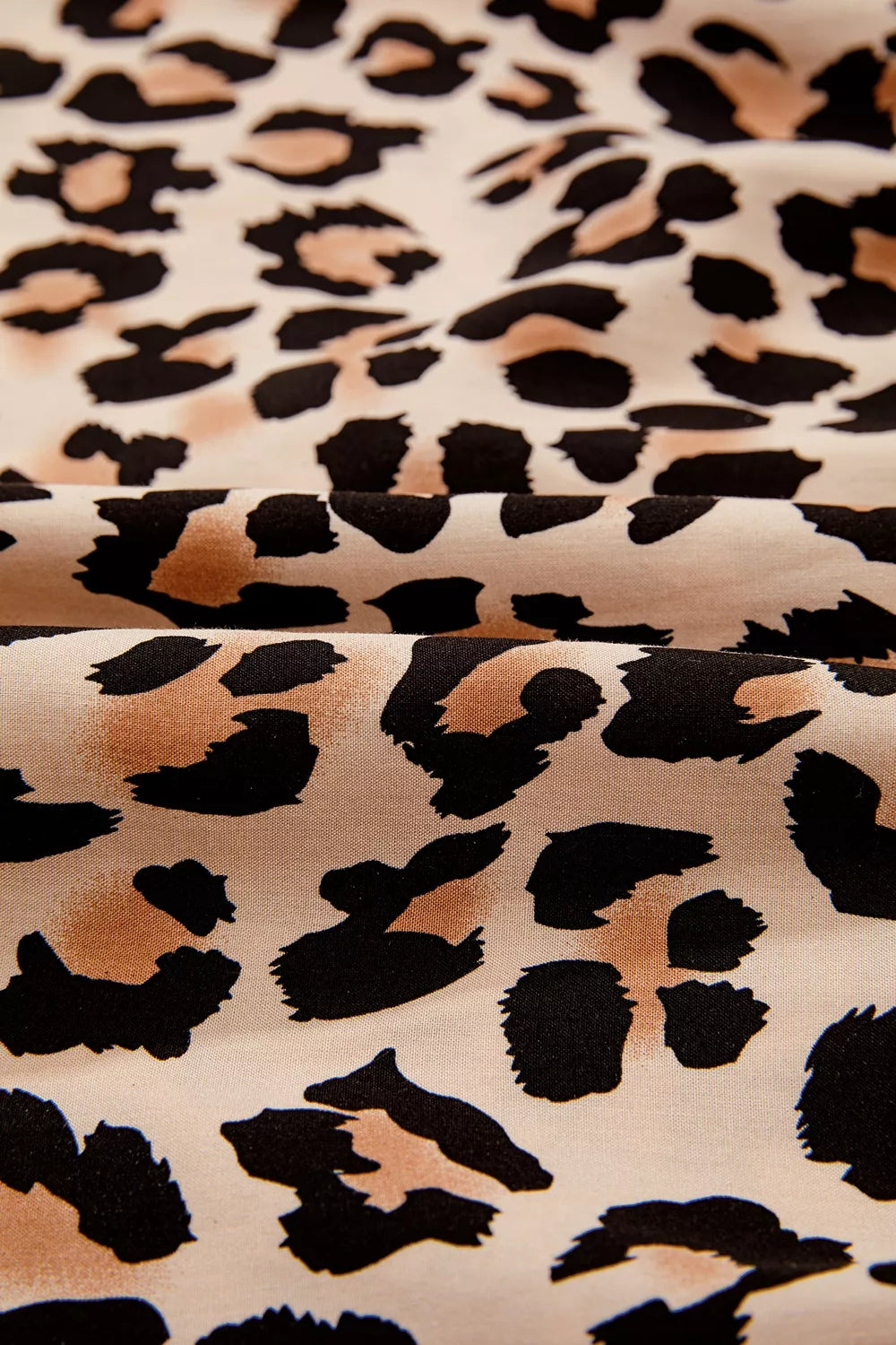 Leopard Print Tie-Neck Blouse