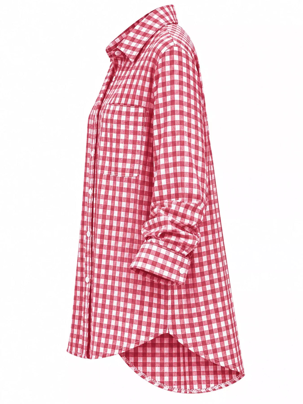 Plus Size Plaid Button-Down Long Sleeve Shirt