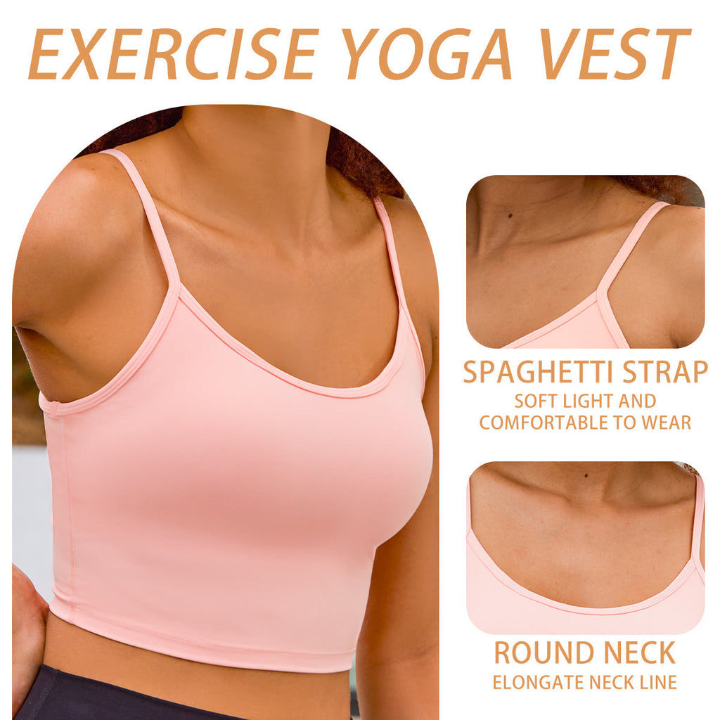 Backless Twisted Strap Yoga Sports Bra With Built-in Padded Cups Shock-Absorbing And Push-Up