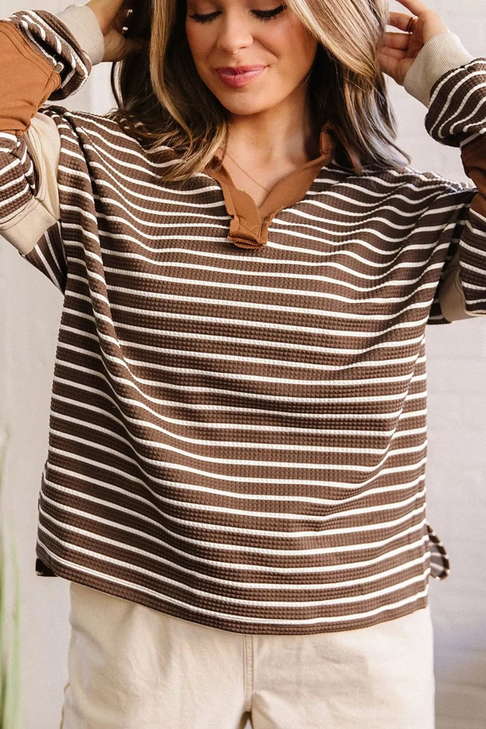 Striped Dropped Shoulder Sweatshirt
