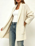 Full Size Open-Front Cardigan with Pockets Plus Size