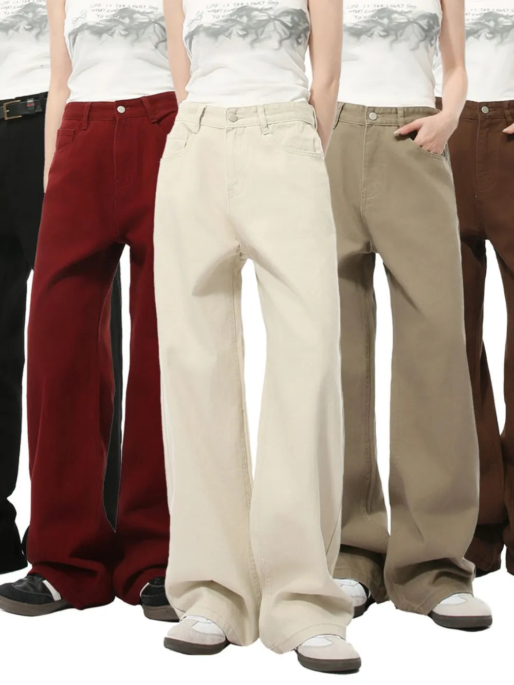 Pocketed Wide Leg Men's Jeans
