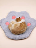 Cute Paw Shape Plush Pet Mat