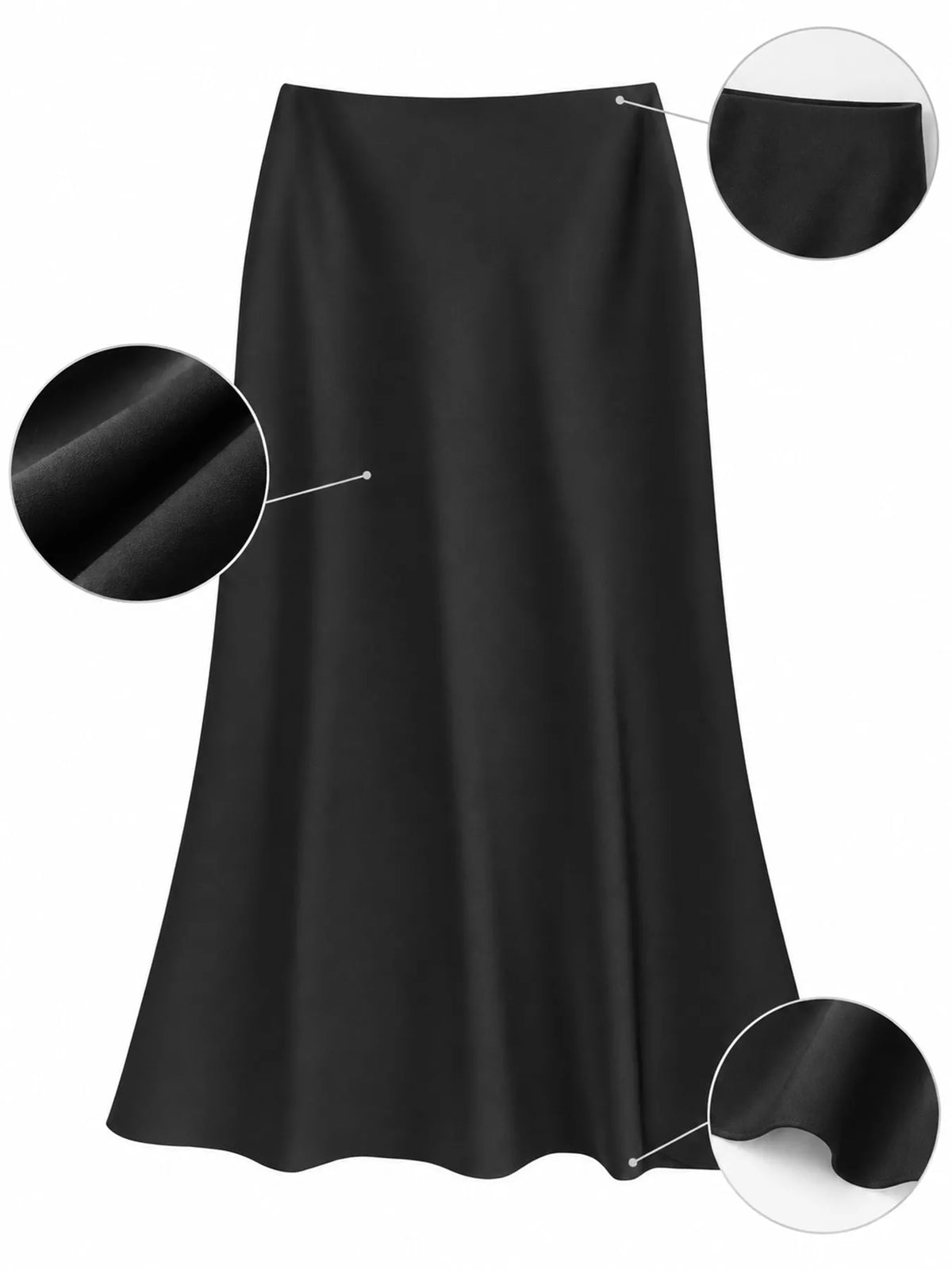 Full Size High-Waisted Satin Midi Skirt Plus Size