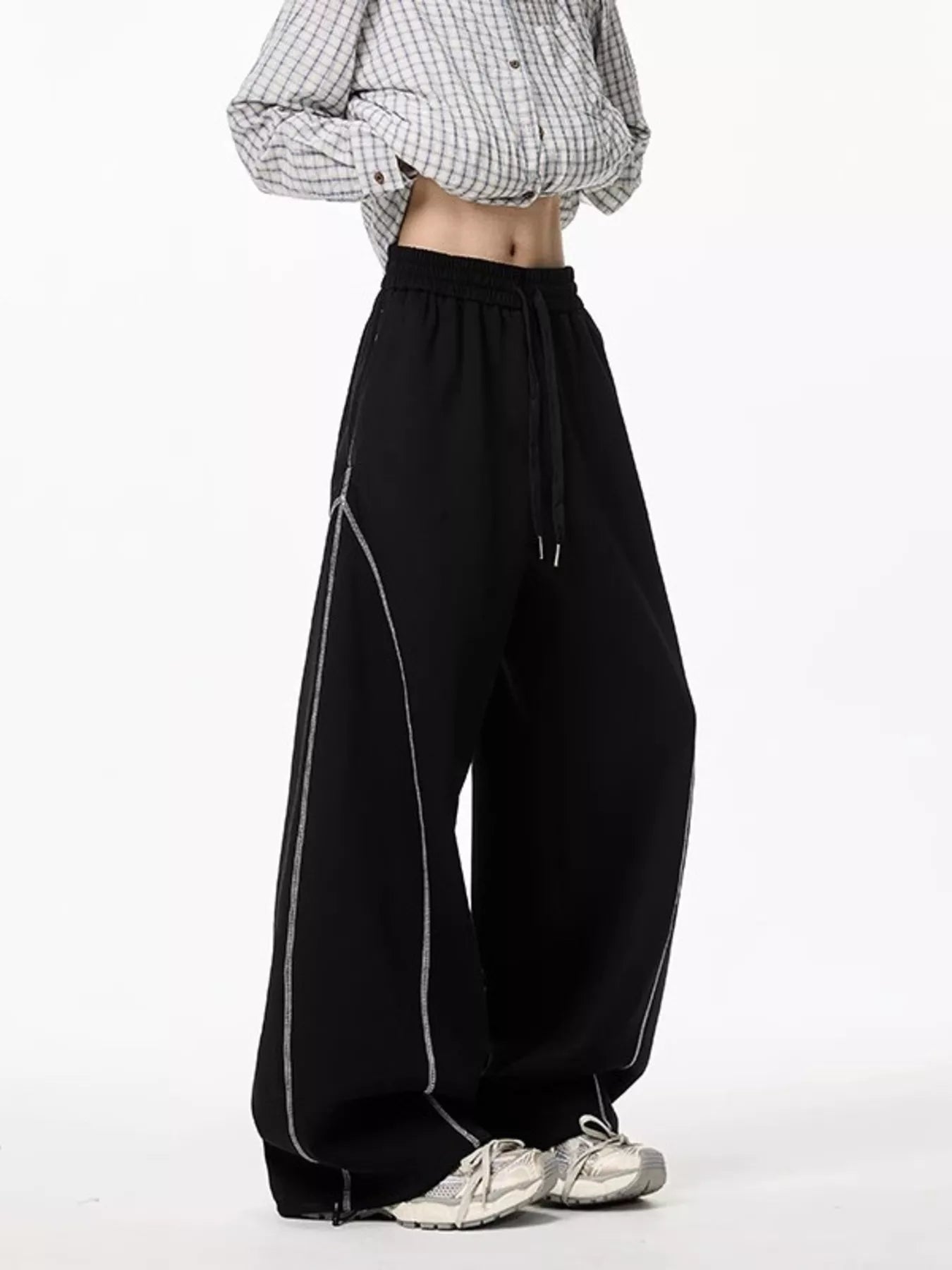 Men's Plus Size Wide Leg Drawstring Pants