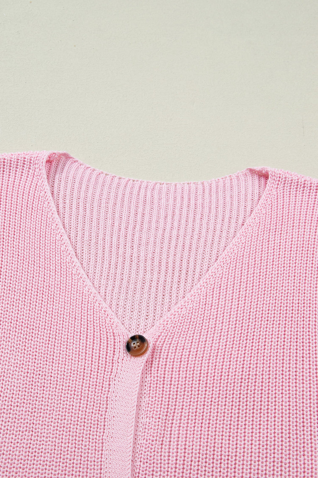 Solid Button Front V-Neck Sweater Knit Vest