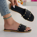 Studded Open Toe Flats Sandals