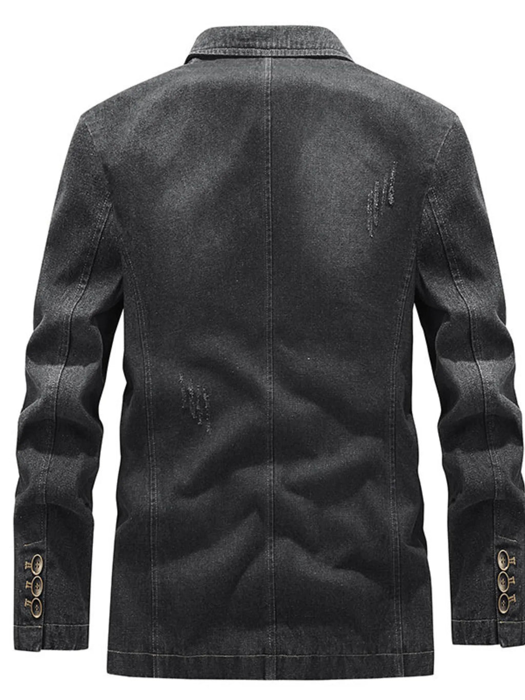 Men's Plus Size Slim Fit Long Sleeve Denim Blazer