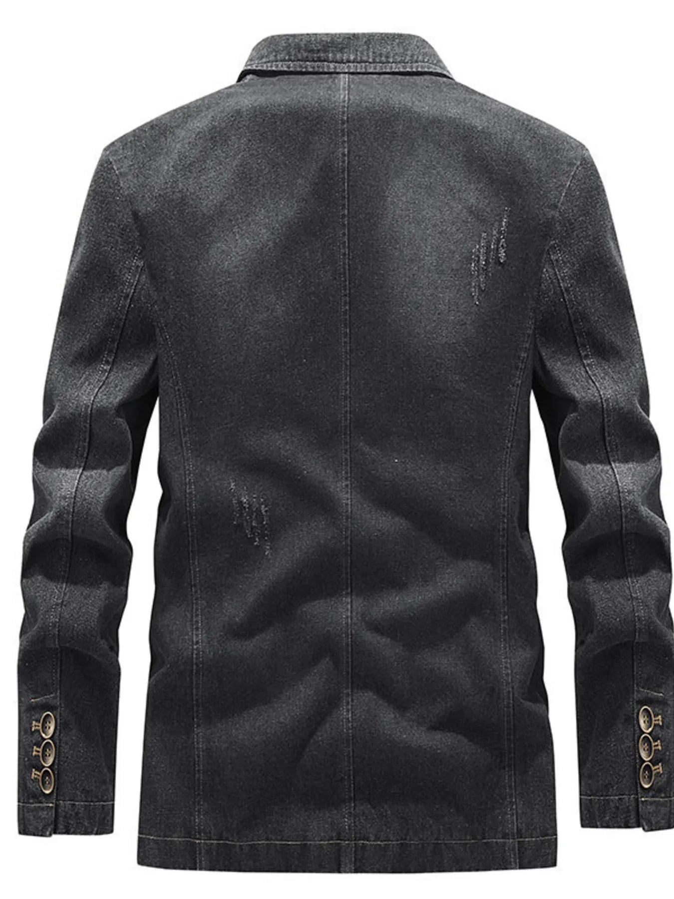 Men's Plus Size Slim Fit Long Sleeve Denim Blazer