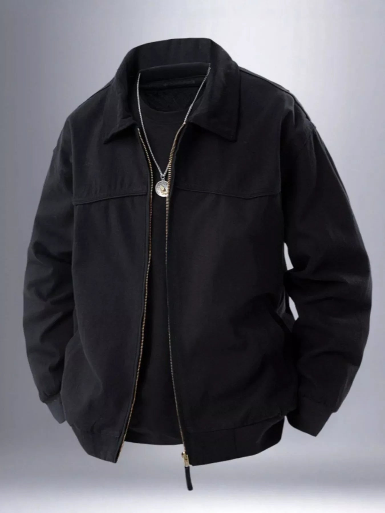 Men's Plus Size Zip Up Long Sleeve Jacket