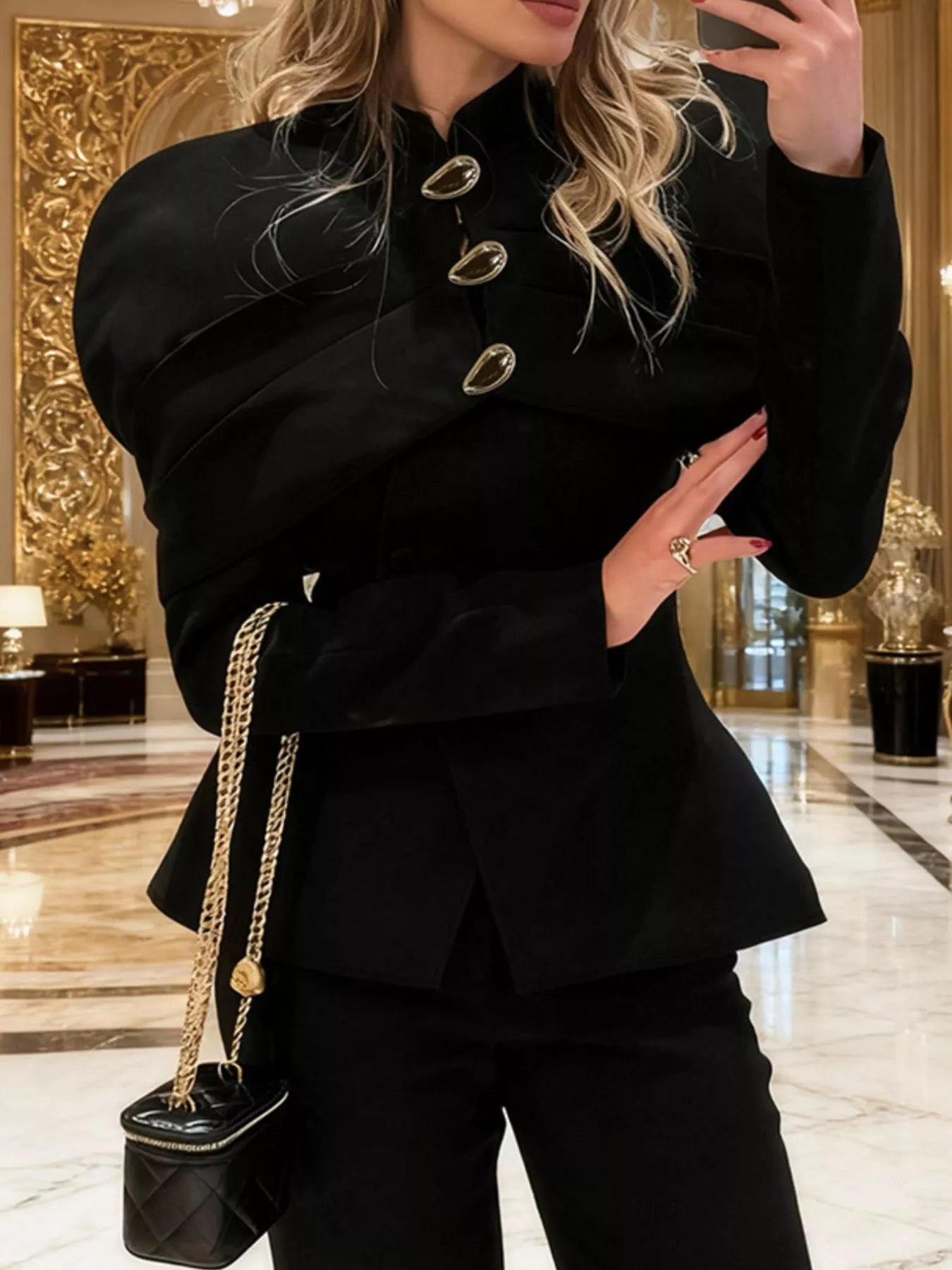 Cape-Style Button Up Outerwear