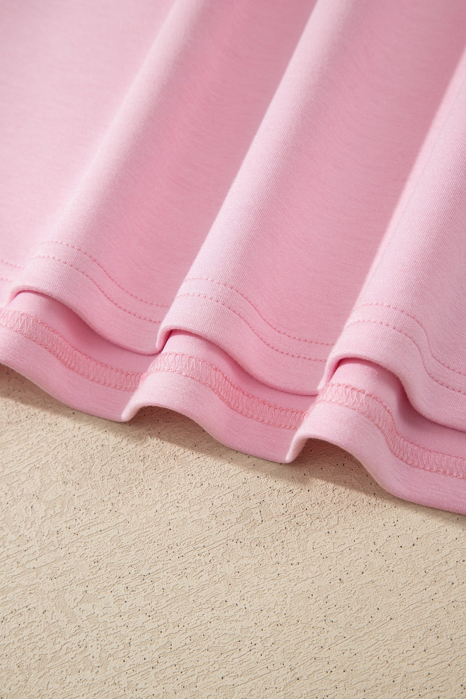 Bonbon Striped Trim Casual Tee Drawstring Shorts 2pcs Set