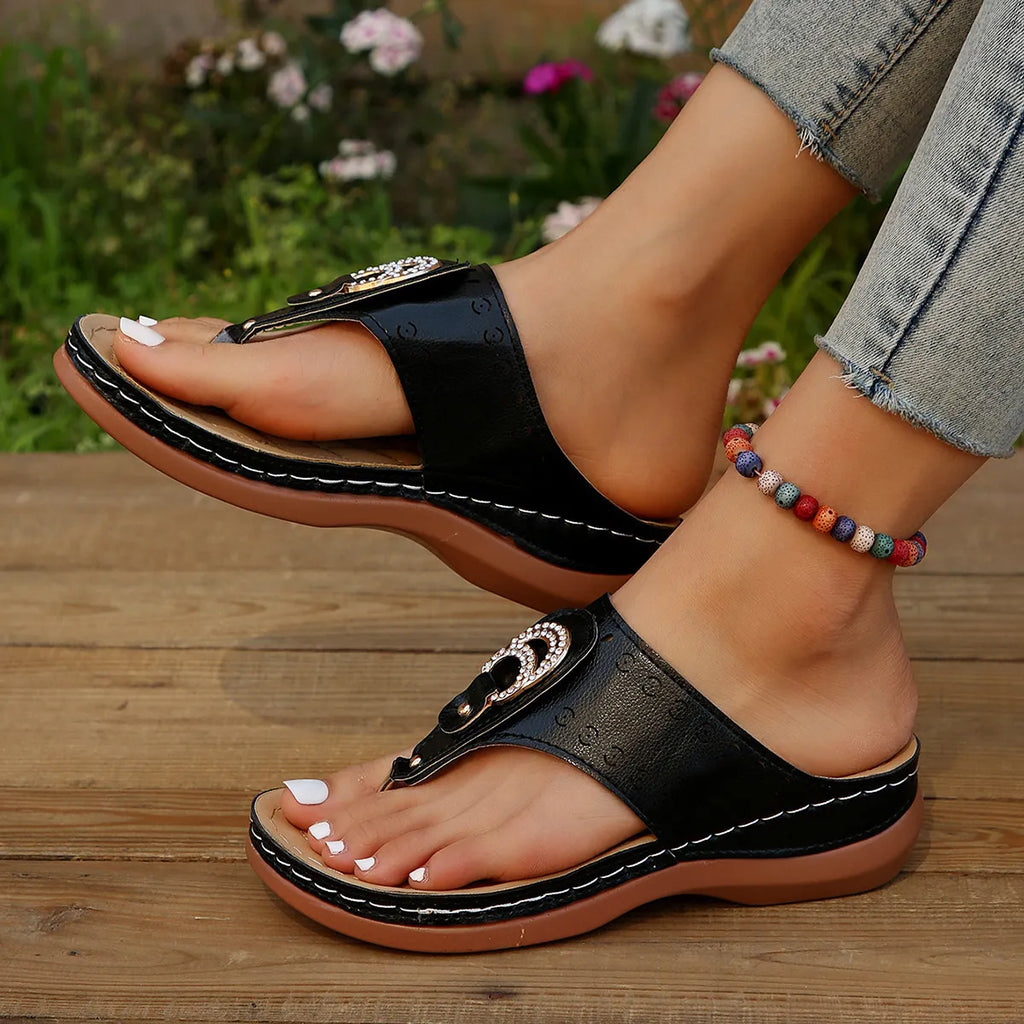 Toe Post Wedge Sandals