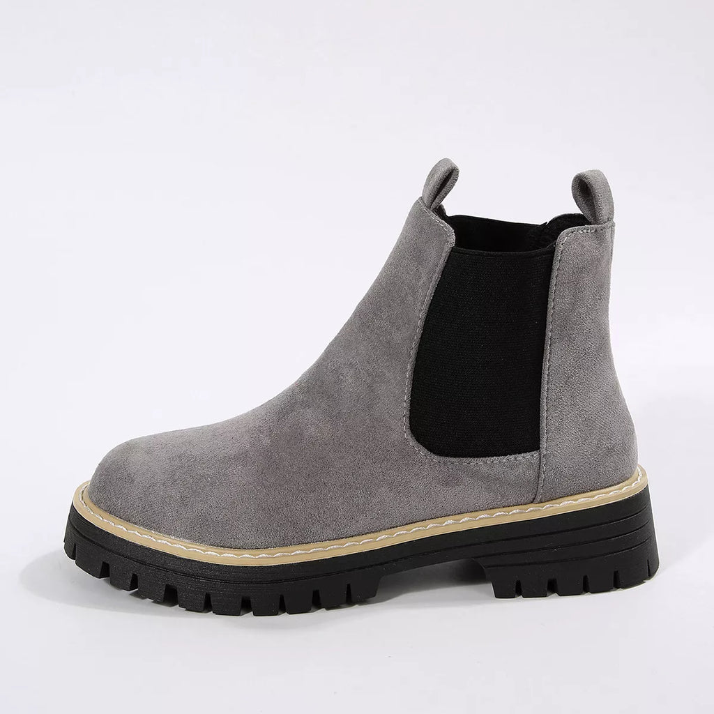Round Toe Block Heels Boots