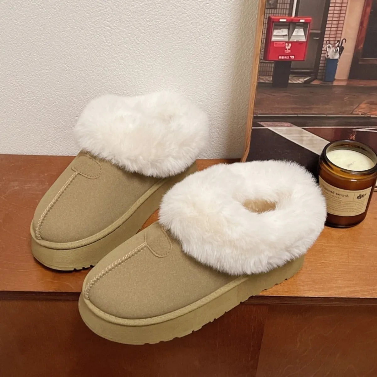 Cozy Furry Platform Boots