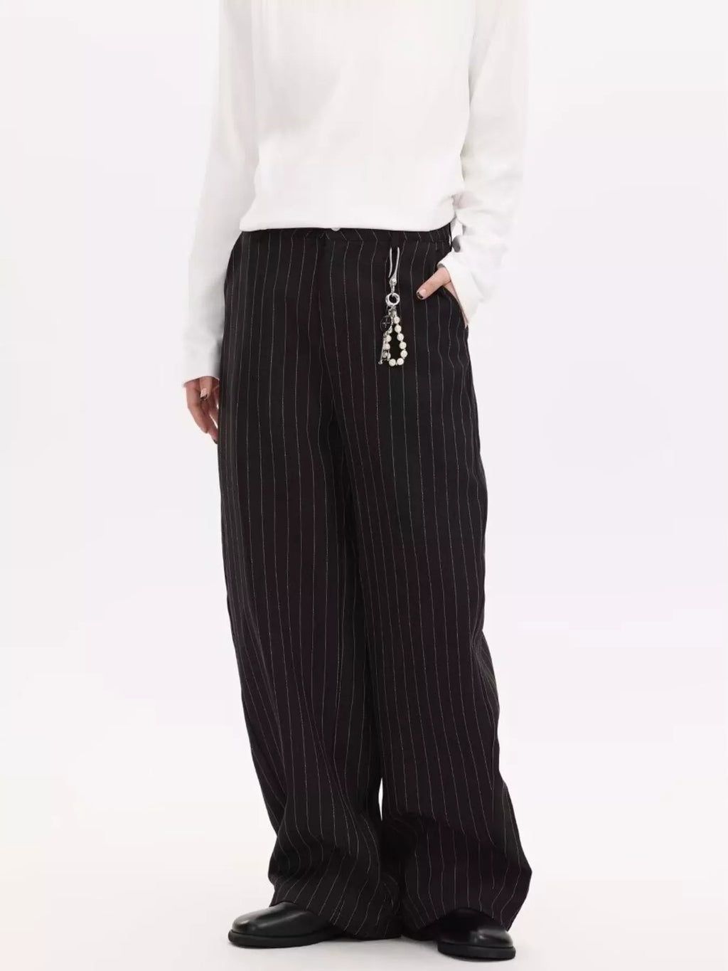 Men's Plus Size Striped Wide Leg Casual Pants