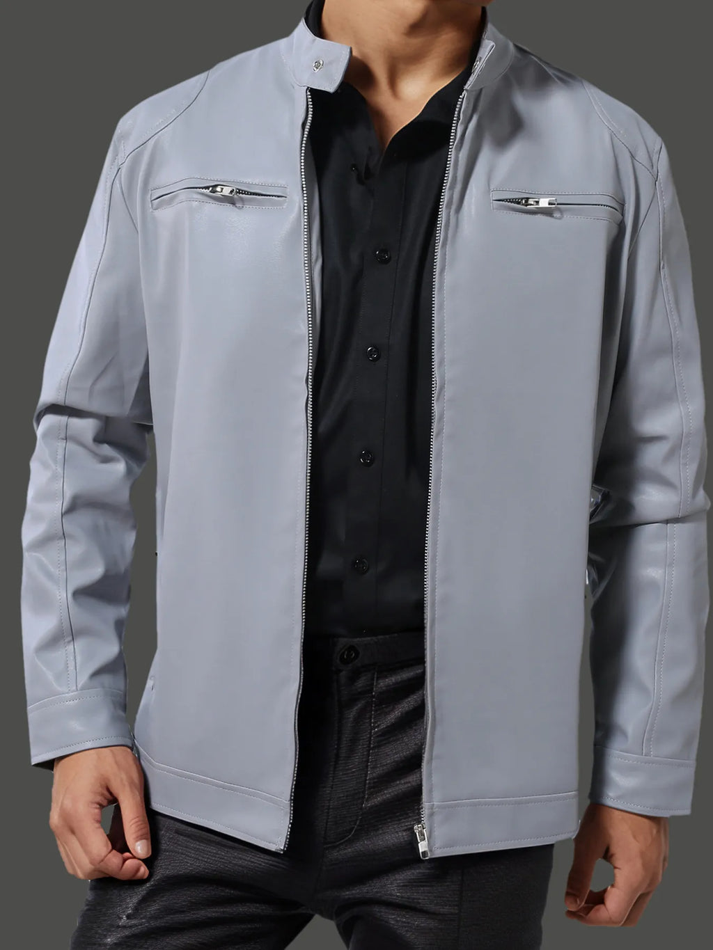 Men's Full Size Zip Up Long Sleeve Jacket Plus Size