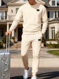 Men's Full Size Round Neck Sweatshirt and Jogger Set Plus Size