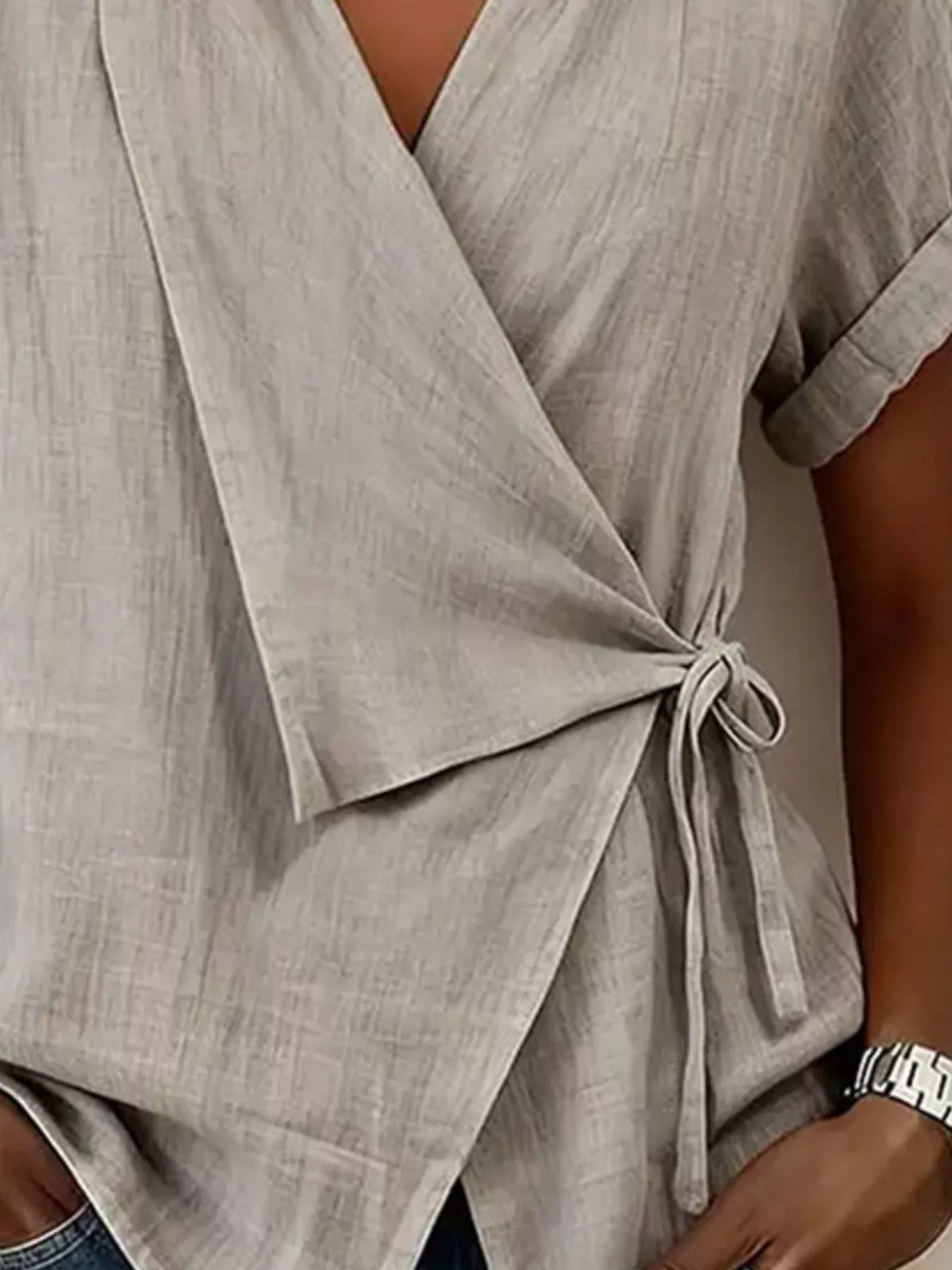 Tie-Side Detail Wrap Top