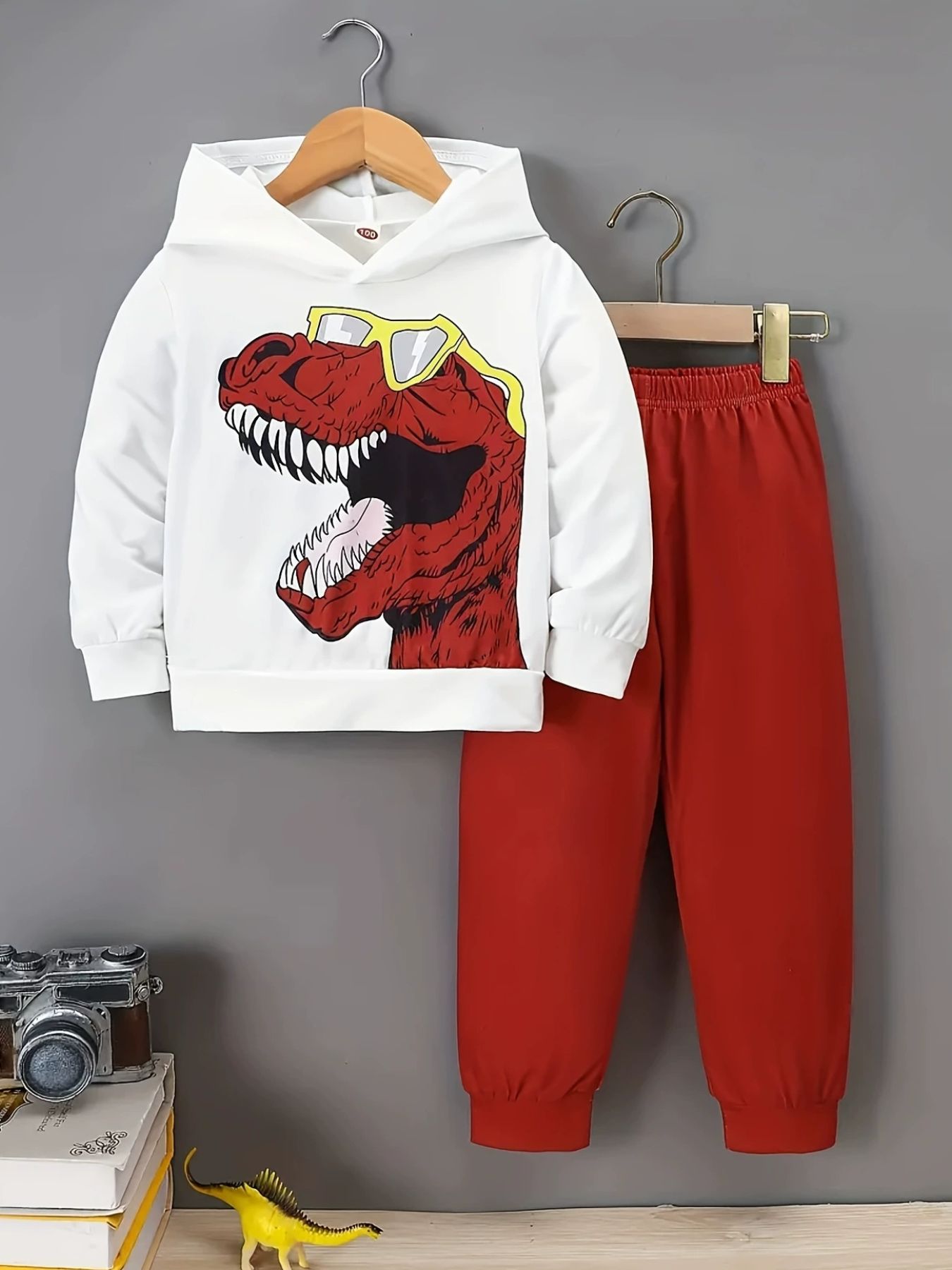 Children's Dinosaur Graphic Hoodie and Pants Set