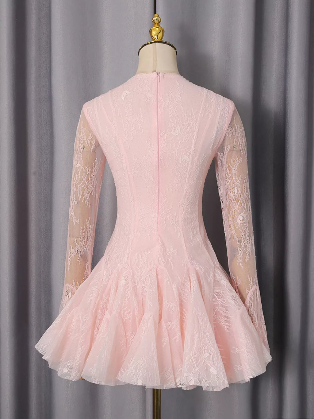 Lace Flare Sleeve Mini Dress
