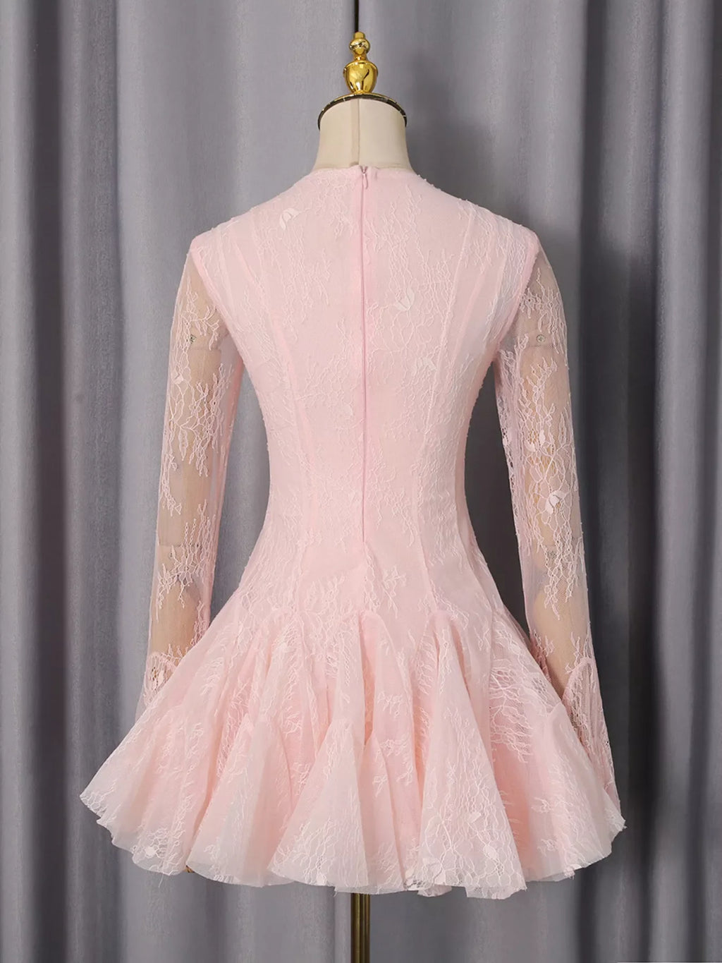 Lace Flare Sleeve Mini Dress