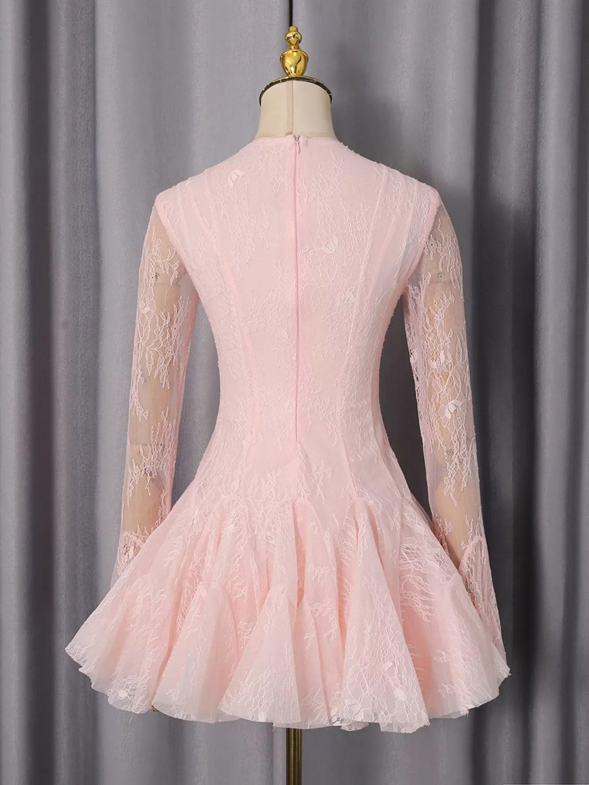 Lace Flare Sleeve Mini Dress