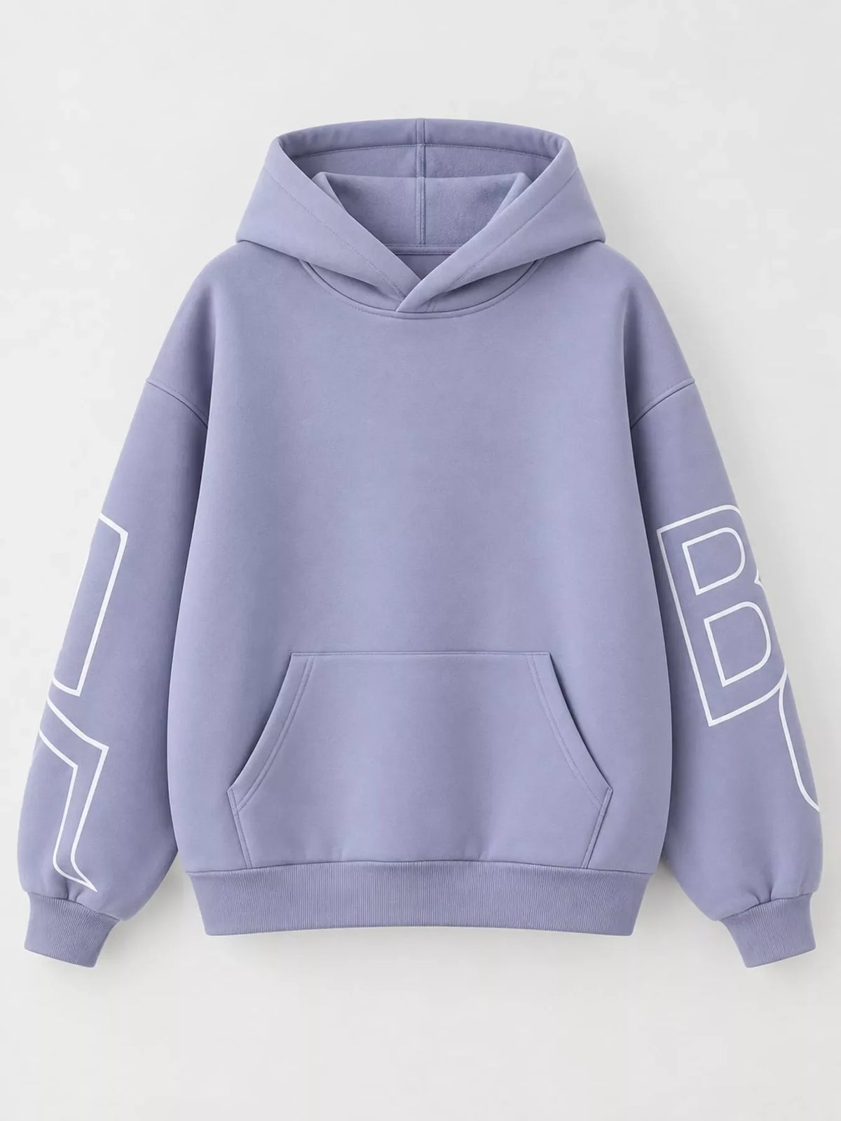 Letter Back Hoodie with Kangaroo Pocket