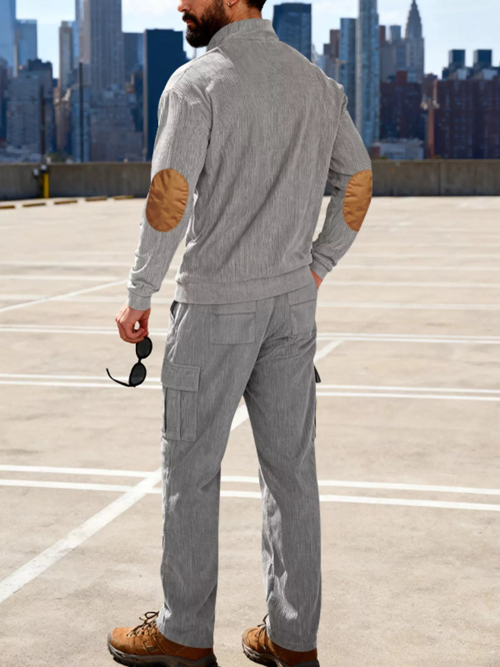 Men's Full Size Casual Button Detail Top and Pants Set Plus Size