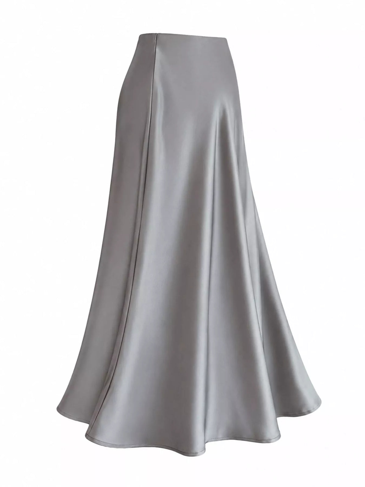 Full Size High-Waisted Satin Midi Skirt Plus Size