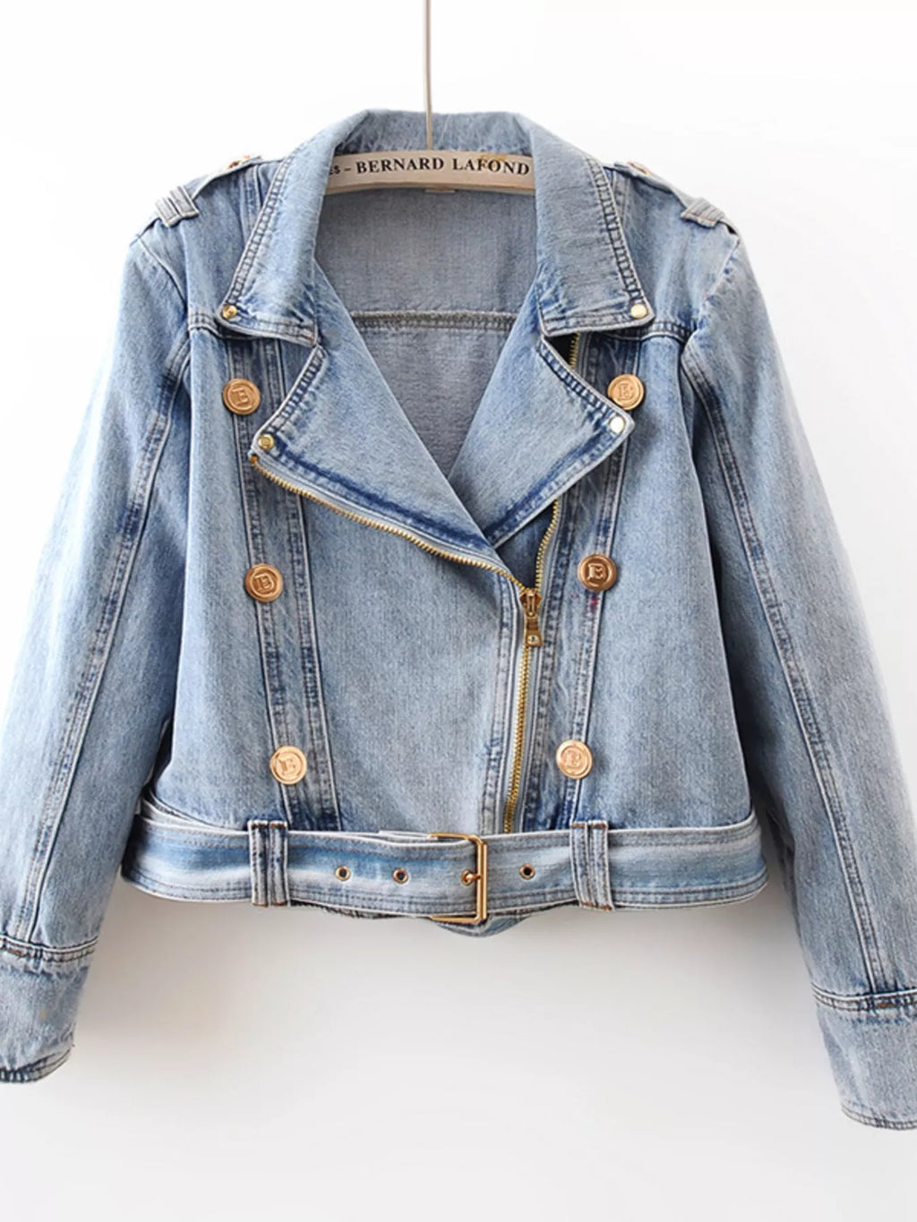 Asymmetrical Zip Denim Jacket