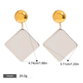 18K gold geometric square design classic retro earrings