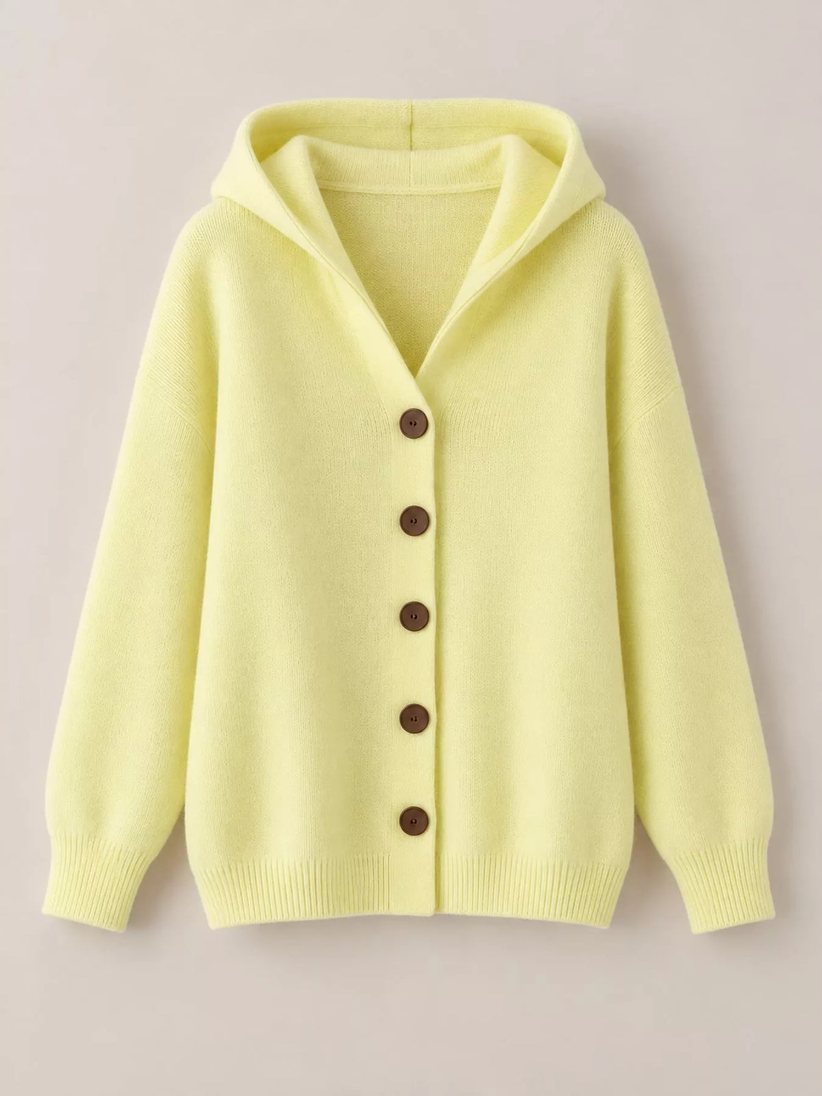 Full Size Hooded Button-Down Knit Cardigan Plus Size