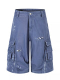 Men's Distressed Cargo Capris